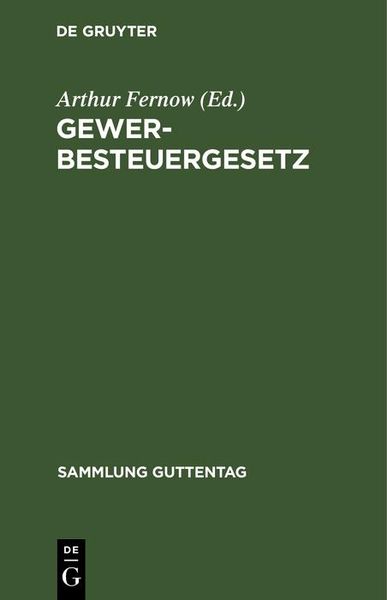 Produktbild: Gewerbesteuergesetz