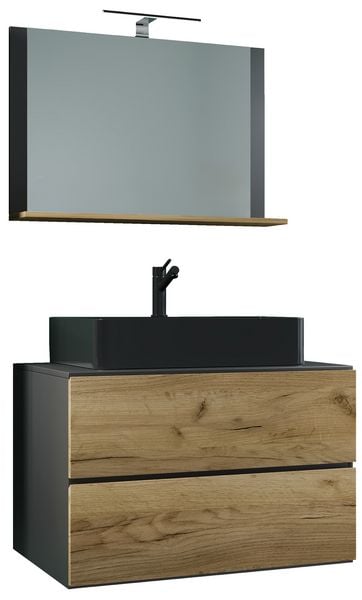 Produktbild: 3-tlg Waschtisch Badm&ouml;bel Lendas 80 cm M Schublade
