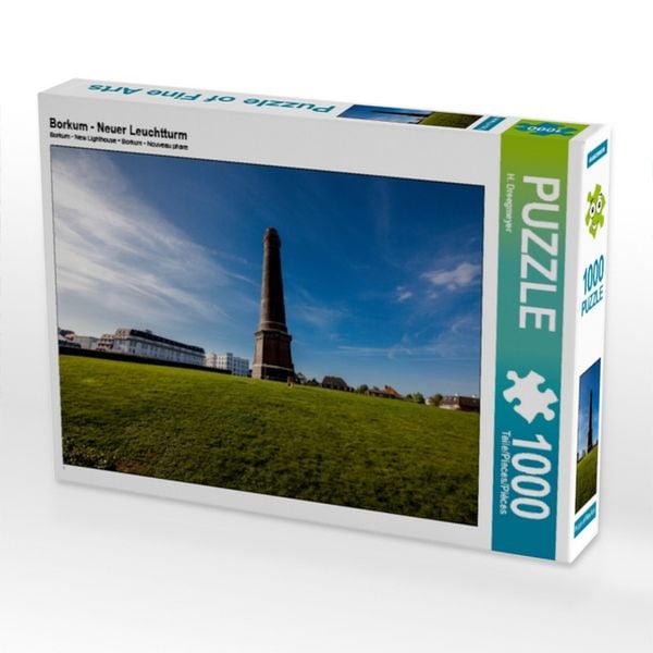 CALVENDO Puzzle Borkum - Neuer Leuchtturm | 1000 Teile Lege-Größe 64x48cm Foto-Puzzle für glückliche Stunden