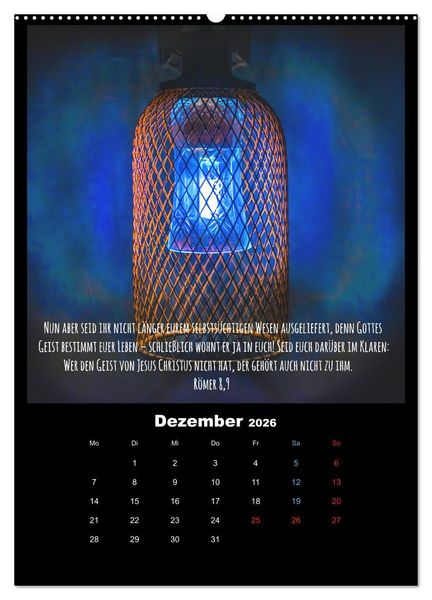 Produktbild: Der Bibelkalender - mit Gottes Wort durchs Jahr (Wandkalender 2026 DIN A2 hoch), CALVENDO Monatskalender