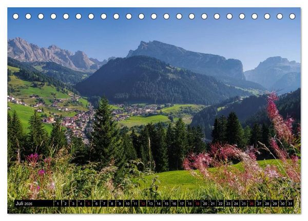 Produktbild: Das Gr&ouml;dner Tal - Im Herzen der Dolomiten (Tischkalender 2026 DIN A5 quer), CALVENDO Monatskalender