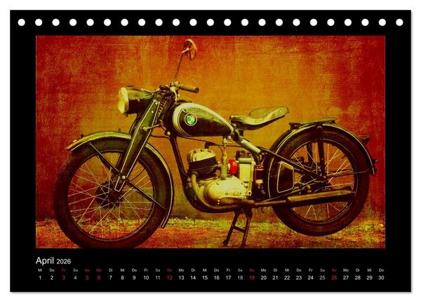 Produktbild: Motorrad Oldtimer (Tischkalender 2026 DIN A5 quer), CALVENDO Monatskalender