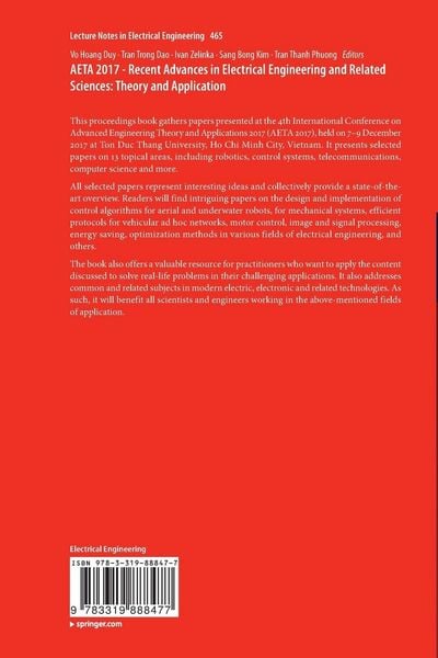 Produktbild: AETA 2017 - Recent Advances in Electrical Engineering and Related Sciences: Theory and Application
