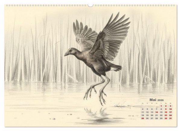 Produktbild: Wilde Seelen - Tierische Momente in Graphit (hochwertiger Premium Wandkalender 2026 DIN A2 quer), Kunstdruck in Hochglanz