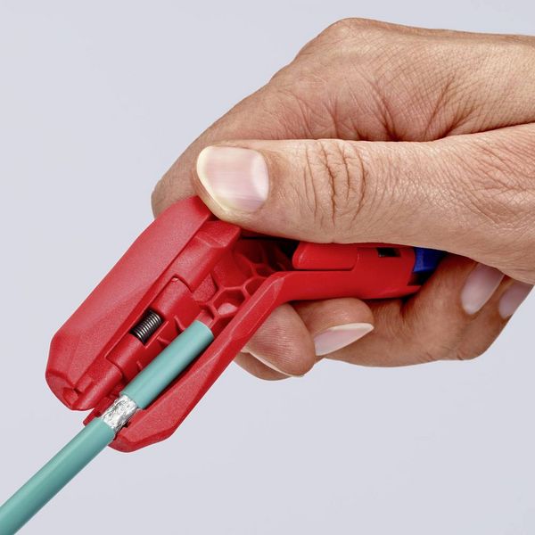Produktbild: Knipex 16 95 01 SB ErgoStrip Kabelentmanteler Geeignet f&uuml;r Rundkabel, Feuchtraumkabel, Datenkabel, Koaxialkabel 4.8 bis 13 mm 0.2 bis 4 mm&sup2;