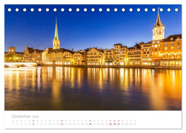 Produktbild: Z &Uuml; R I C H Impressionen (Tischkalender 2026 DIN A5 quer), CALVENDO Monatskalender