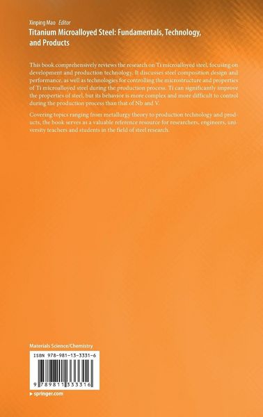 Produktbild: Titanium Microalloyed Steel: Fundamentals, Technology, and Products