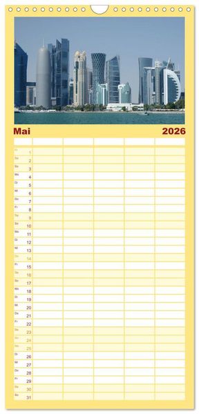 Produktbild: Familienplaner 2026 - Doha, die arabische Welt im Aufbruch mit 5 Spalten (Wandkalender, 21 x 45 cm) CALVENDO