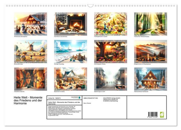 Produktbild: Heile Welt - Momente des Friedens und der Harmonie (Wandkalender 2026 DIN A2 quer), CALVENDO Monatskalender