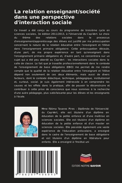 Produktbild: La relation enseignant/soci&eacute;t&eacute; dans une perspective d'interaction sociale