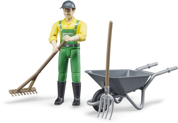 Produktbild: bruder 62610 bworld Landwirt mit Zubeh&ouml;r