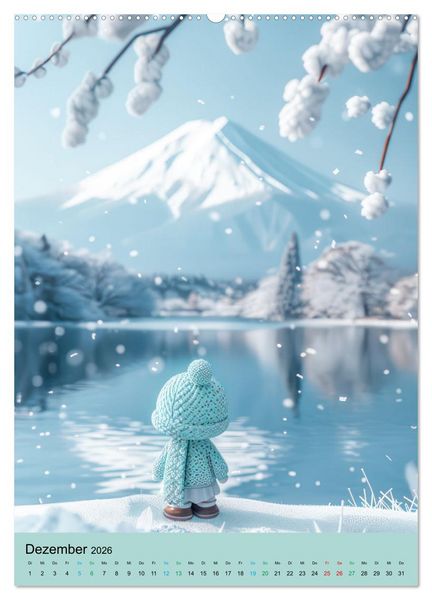 Produktbild: Verspielte 3D Welt - Im japanischen Stil (hochwertiger Premium Wandkalender 2026 DIN A2 hoch), Kunstdruck in Hochglanz