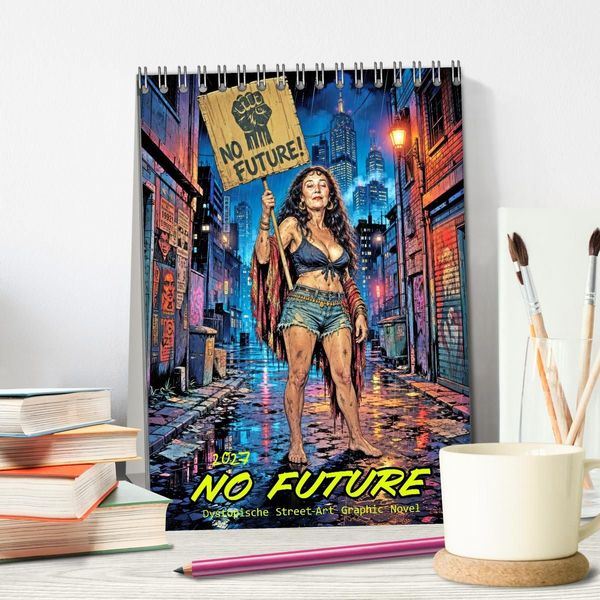 Produktbild: No Future: Dystopische Street-Art Graphic Novel (Tischkalender 2027 DIN A5 hoch), CALVENDO Monatskalender