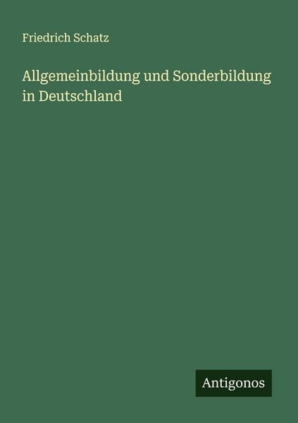 Produktbild: Allgemeinbildung und Sonderbildung in Deutschland