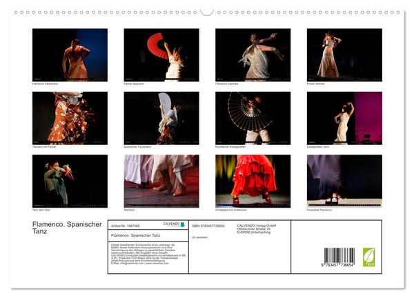 Produktbild: Flamenco. Spanischer Tanz (hochwertiger Premium Wandkalender 2026 DIN A2 quer), Kunstdruck in Hochglanz