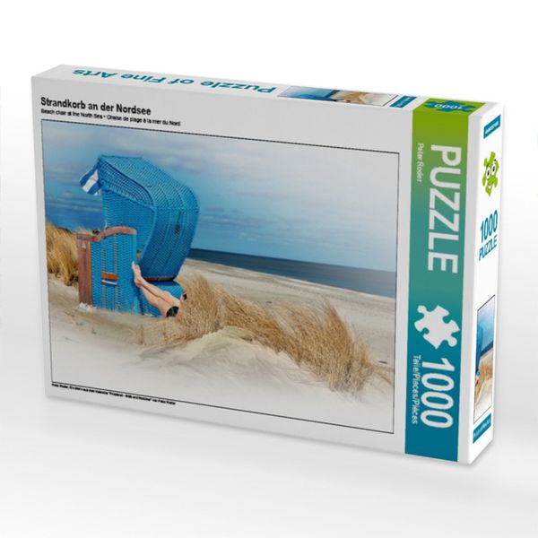 Produktbild: CALVENDO Puzzle Strandkorb an der Nordsee | 1000 Teile Lege-Gr&ouml;&szlig;e 64x48cm Foto-Puzzle f&uuml;r gl&uuml;ckliche Stunden
