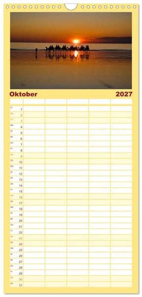 Produktbild: Familienplaner 2027 - Roadtrip durchs Outback &ndash; Australiens wilde Seele mit 5 Spalten (Wandkalender, 21 x 45 cm) CALVENDO