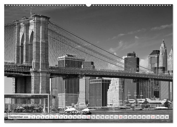 Produktbild: BROOKLYN BRIDGE Das Wahrzeichen von New York City (hochwertiger Premium Wandkalender 2026 DIN A2 quer), Kunstdruck in Hochglanz