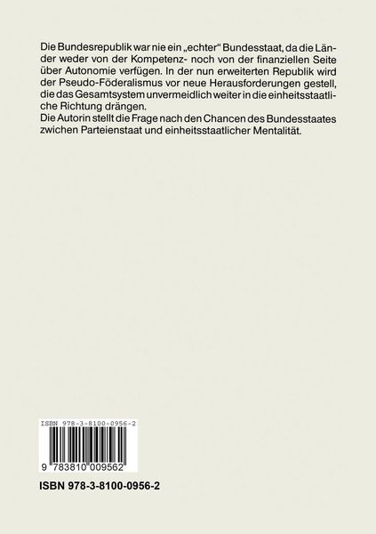 Produktbild: Der verkappte Einheitsstaat