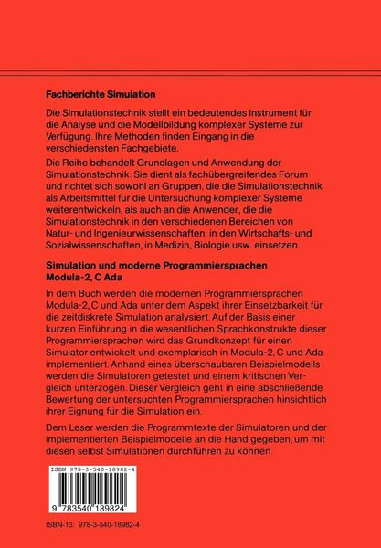 Produktbild: Simulation und moderne Programmiersprachen