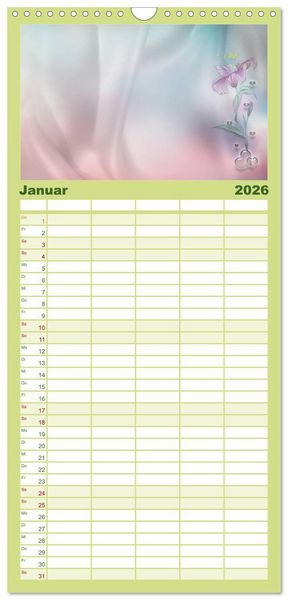 Produktbild: Familienplaner 2026 - Liebe wird im Herzen geboren mit 5 Spalten (Wandkalender, 21 x 45 cm) CALVENDO