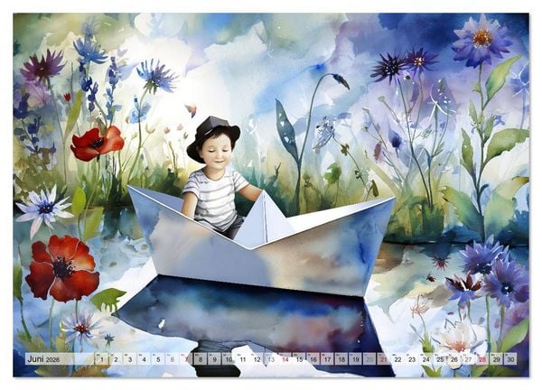 Produktbild: Wind, du himmlisches Kind (hochwertiger Premium Wandkalender 2026 DIN A2 quer), Kunstdruck in Hochglanz