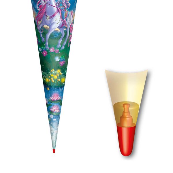 Produktbild: Motivschult&uuml;te, Magische Einhornreiterin, 70 cm, Glitter