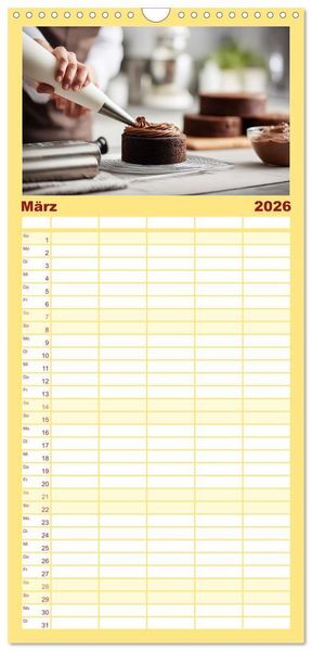 Produktbild: Familienplaner 2026 - Mit Herz und Hand, Ich bin B&auml;cker mit 5 Spalten (Wandkalender, 21 x 45 cm) CALVENDO