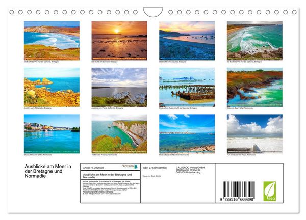 Produktbild: Ausblicke am Meer in der Bretagne und Normadie (Wandkalender 2026 DIN A4 quer), CALVENDO Monatskalender