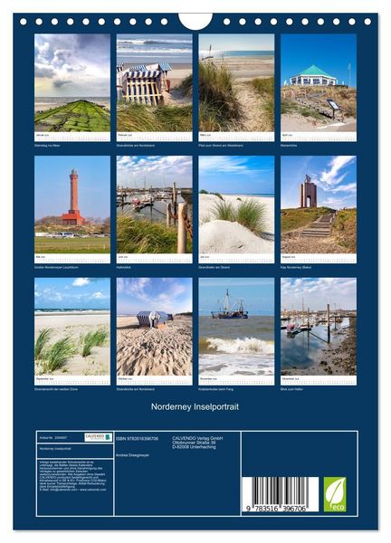 Produktbild: Norderney Inselportrait (Wandkalender 2026 DIN A4 hoch), CALVENDO Monatskalender
