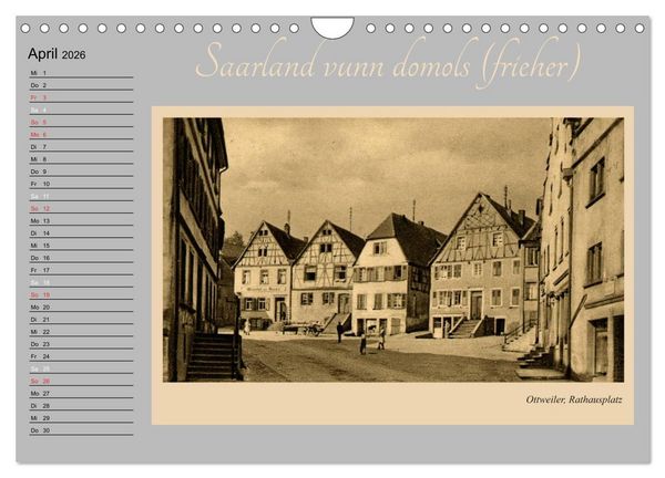 Produktbild: Saarland - vunn domols (frieher) (Wandkalender 2026 DIN A4 quer), CALVENDO Monatskalender