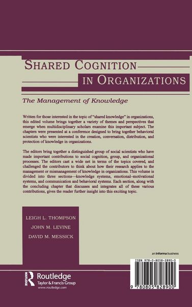Produktbild: Shared Cognition in Organizations