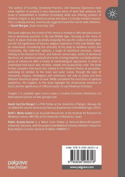 Produktbild: Touching, Devotional Practices, and Visionary Experience in the Late Middle Ages