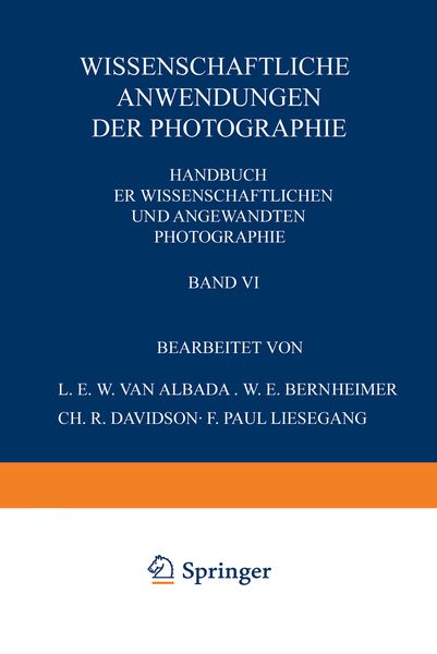 Produktbild: Wissenschaftliche Anwendungen der Photographie