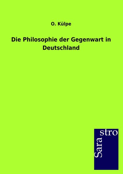 Produktbild: Die Philosophie der Gegenwart in Deutschland