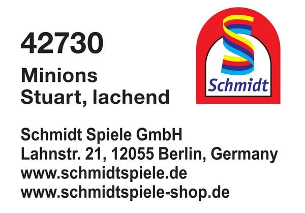 Produktbild: Schmidt 42730 - Minions, Stuart, lachend, Pl&uuml;schfigur, 15 cm