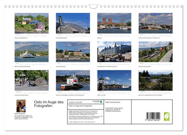 Produktbild: Oslo im Auge des Fotografen (Wandkalender 2026 DIN A3 quer), CALVENDO Monatskalender