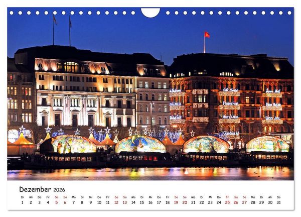 Produktbild: Hamburg schl&auml;ft nie (Wandkalender 2026 DIN A4 quer), CALVENDO Monatskalender