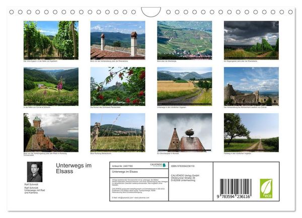 Produktbild: Unterwegs im Elsass (Wandkalender 2027 DIN A4 quer), CALVENDO Monatskalender