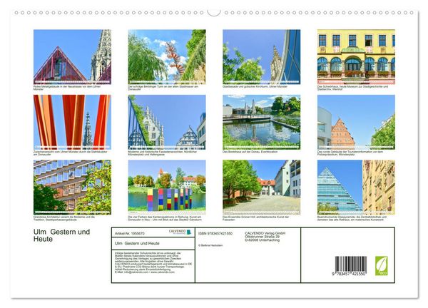 Produktbild: Ulm Gestern und Heute (hochwertiger Premium Wandkalender 2026 DIN A2 quer), Kunstdruck in Hochglanz