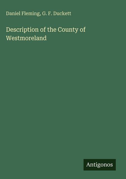 Produktbild: Description of the County of Westmoreland