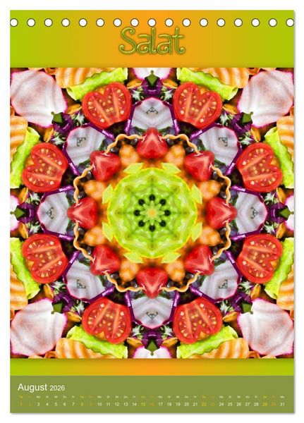 Produktbild: Kulinarische Mandalas (Tischkalender 2026 DIN A5 hoch), CALVENDO Monatskalender