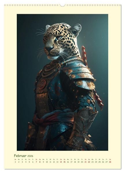 Produktbild: Tierische Samurai (hochwertiger Premium Wandkalender 2026 DIN A2 hoch), Kunstdruck in Hochglanz