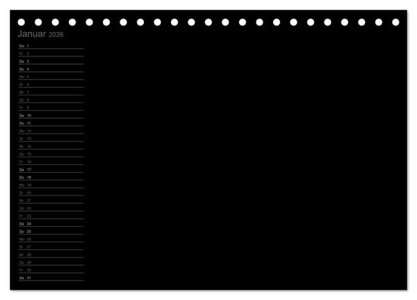Produktbild: Bastel-Geburtstagskalender schwarz / Geburtstagskalender (Tischkalender 2026 DIN A5 quer), CALVENDO Monatskalender