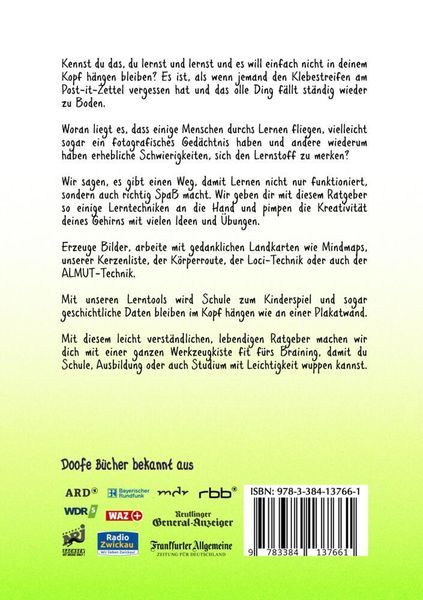 Produktbild: Lerndoof - Dein praktischer Lernkompass: So wird Lernen zum Kinderspiel - mit Mindmaps, Kerzenliste, K&ouml;rperroute, Loci-Technik und Co.