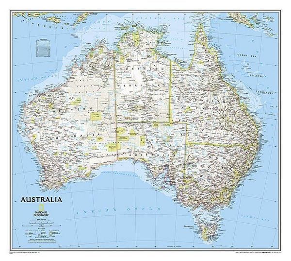Produktbild: National Geographic Australia Wall Map - Classic (30.25 X 27 In)