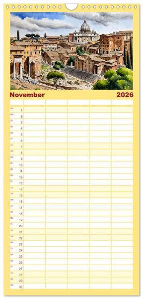 Produktbild: Familienplaner 2026 - Italien - La dolce vita mit 5 Spalten (Wandkalender, 21 x 45 cm) CALVENDO