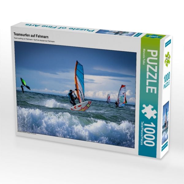Produktbild: CALVENDO Puzzle Teamsurfen auf Fehmarn | 1000 Teile Lege-Gr&ouml;&szlig;e 64x48cm Foto-Puzzle f&uuml;r gl&uuml;ckliche Stunden