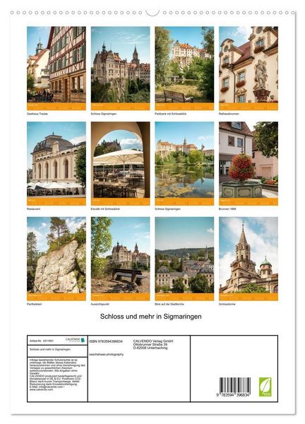 Produktbild: Schloss und mehr in Sigmaringen (hochwertiger Premium Wandkalender 2027 DIN A2 hoch), Kunstdruck in Hochglanz