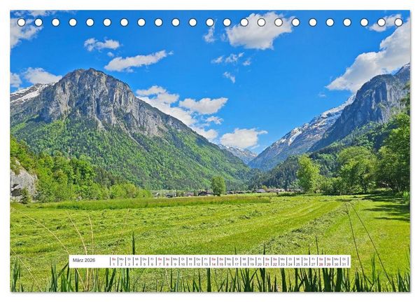 Produktbild: Berge und Seen der Schweiz - Mit dem Wohnmobil durch die Schweiz (Tischkalender 2026 DIN A5 quer), CALVENDO Monatskalender
